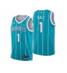 Men's Charlotte Hornets #1 LaMelo Ball 2022-23 Icon Edition No.6 Patch Stitched Basketball Jersey
