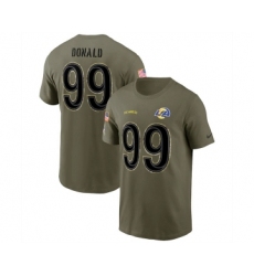 Men's Los Angeles Rams #99 Aaron Donald 2022 Olive Salute to Service T-Shirt