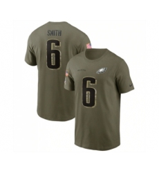 Men's Philadelphia Eagles #6 DeVonta Smith 2022 Olive Salute to Service T-Shirt