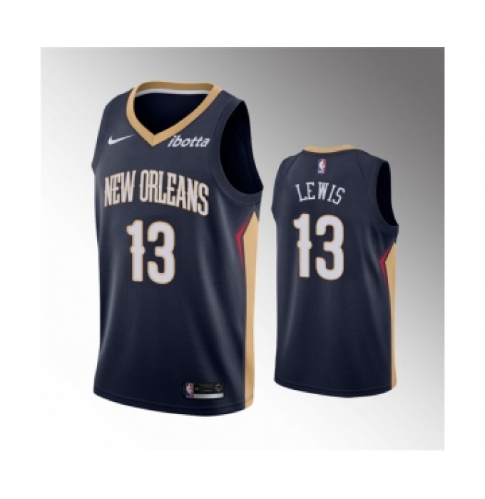 Men's New Orleans Pelicans #13 Kira Lewis Jr. Navy Icon Edition Stitched Jersey
