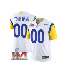 Men's Los Angeles Rams ACTIVE PLAYER Custom 2022 White Super Bowl LVI Vapor Limited Stitched Jersey