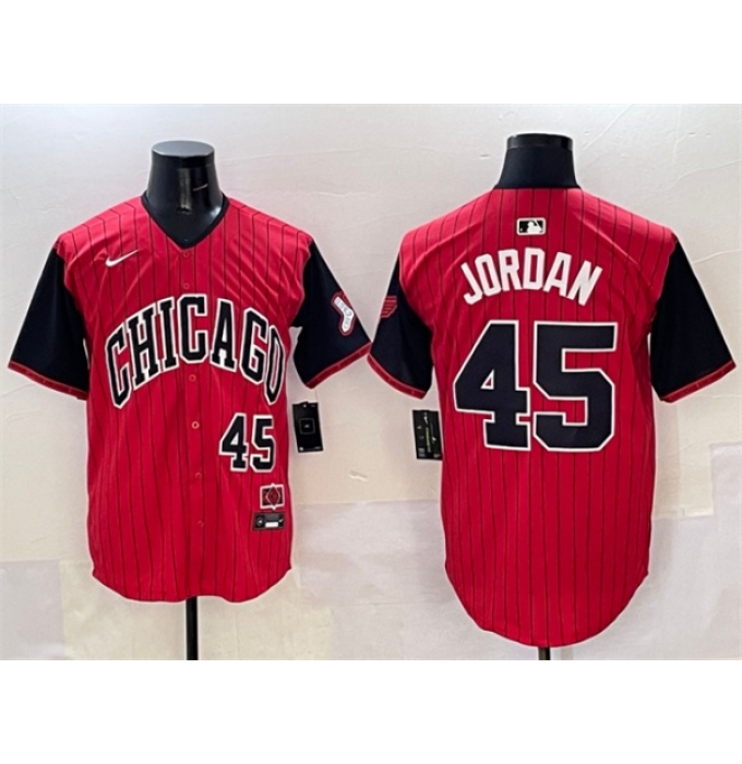 Men's Chicago White Sox #45 Michael Jordan Red Black 2025 City Connect Limited Stitched Baseball Jersey