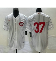 Men's Cincinnati Reds #37 Tyler Stephenson White Field of Dreams Stitched Baseball Jersey
