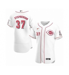 Men's Cincinnati Reds #37 Tyler Stephenson White Stitched MLB Flex Base Nike Jersey