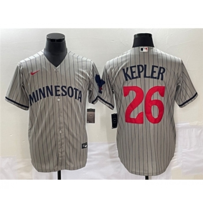 Men's Minnesota Twins #26 Max Kepler Gray Cool Base Stitched Baseball Jersey