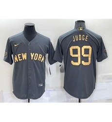 Men's New York Yankees #99 Aaron Judge Grey 2022 All Star Stitched Cool Base Nike Jersey