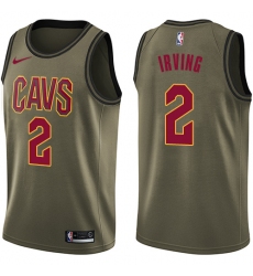 Men's Nike Cleveland Cavaliers #2 Kyrie Irving Swingman Green Salute to Service NBA Jersey