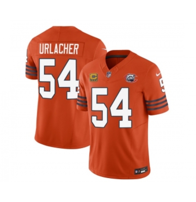 Men's Chicago Bears #54 Brian Urlacher Orange 2023 F.U.S.E. 4-star C Throwback Limited Football Stitched Game Jersey