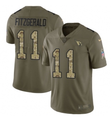 Youth Nike Arizona Cardinals #11 Larry Fitzgerald Limited Olive/Camo 2017 Salute to Service NFL Jersey