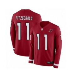 Youth Nike Arizona Cardinals #11 Larry Fitzgerald Limited Red Therma Long Sleeve NFL Jersey