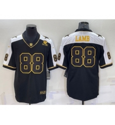 Men's Dallas Cowboys #88 CeeDee Lamb Black Gold Thanksgiving With Patch Stitched Jersey