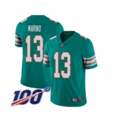 Youth Nike Miami Dolphins #13 Dan Marino Aqua Green Alternate Vapor Untouchable Limited Player 100th Season NFL Jersey