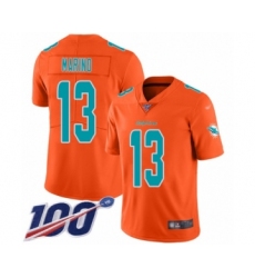 Youth Nike Miami Dolphins #13 Dan Marino Limited Orange Inverted Legend 100th Season NFL Jersey