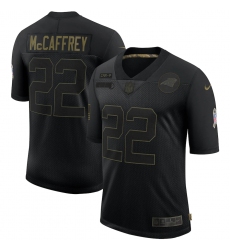Men's Carolina Panthers #22 Christian McCaffrey Black Nike 2020 Salute To Service Limited Jersey
